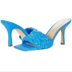 Marc Fisher Draya Bermuda Blue Braided Square-Toe High Heel Mule Size 8